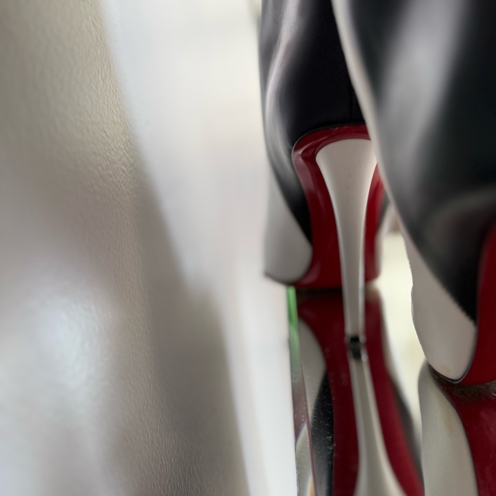 Christian Louboutin Monochrome Over the Knee Boots - Picture 4 of 5